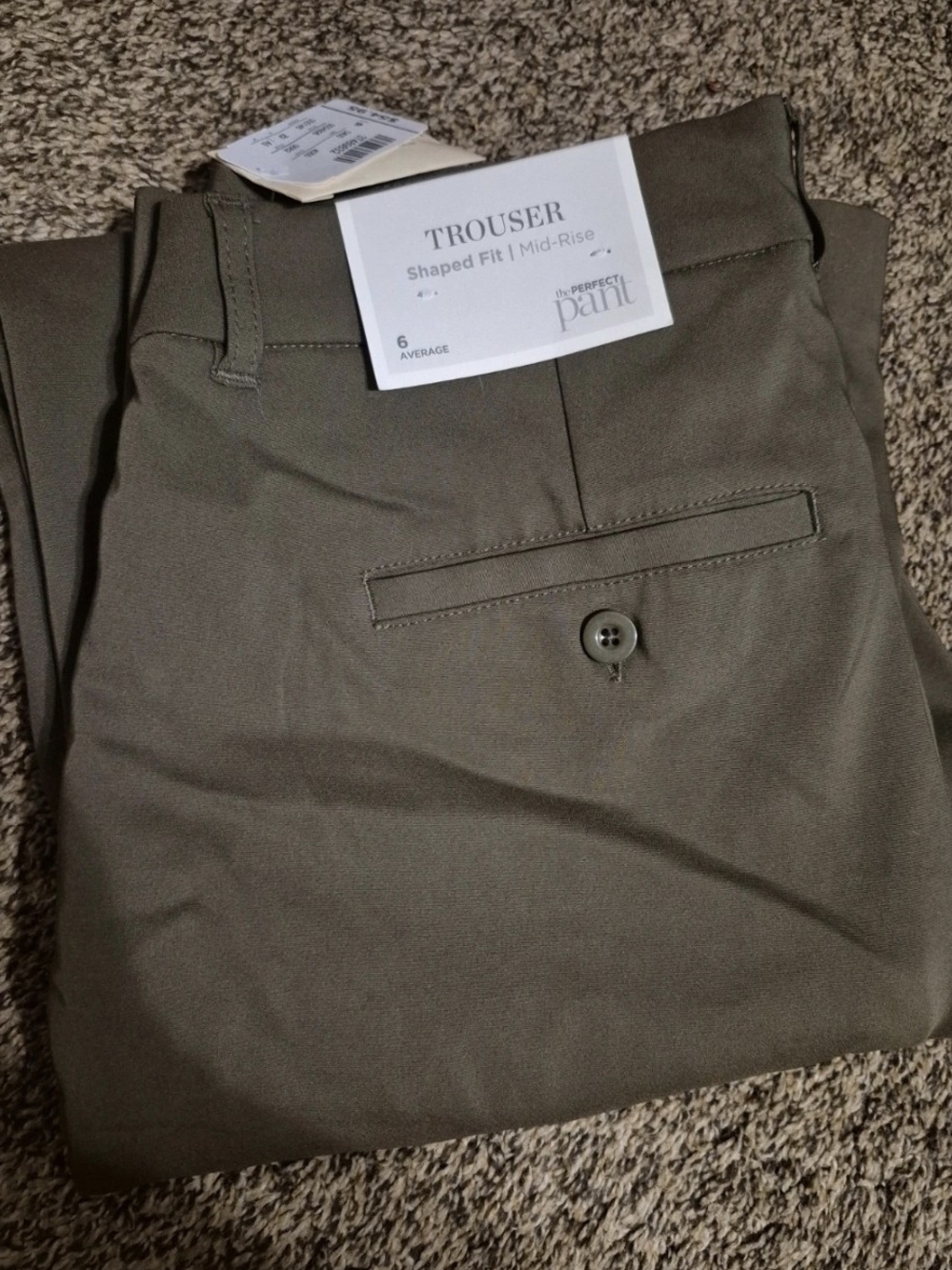 Christopher & Banks Olive Shaped-Fit Mid-Rise Trousers
